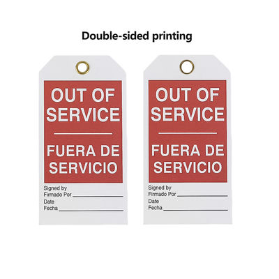 Eco-Friendly PVC Safety Lockout Tag  Inspection Tag for Printed Lockout Tags