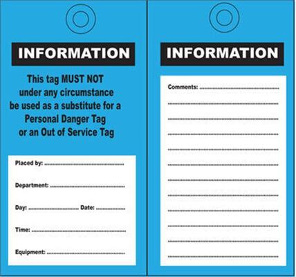 Waterproof Plastic Information Tag with Customized Printing and Durable PVC Material for Safety Warning
