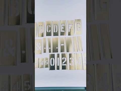 Ürün Şablon Kiti, Karakter Yüksekliği 1.5 inç, Malzeme Pirinç, Kalınlık 0.007 inç, Toplam Yükseklik 1.5 inç