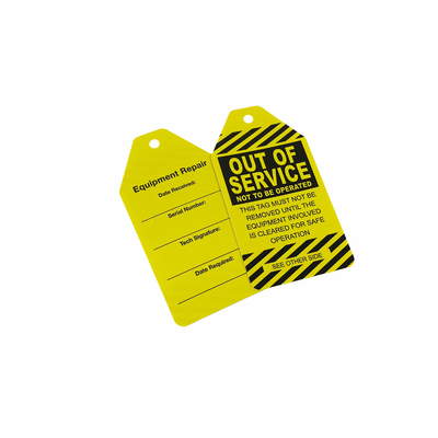 Hem boyut hem de dil için özel PVC Plastik Etiket Güvenlik Kilitleme Etiketleri