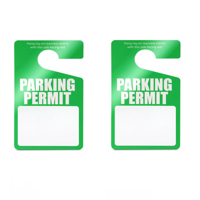 Yeşil Park İzni PVC Asılı Etiket Su geçirmez Sürekli Etiket Araba için