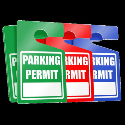 Custom Printed Logo Parking Permit Hang Tags PVC Colored for Car