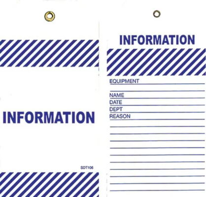 Waterproof Plastic Information Tag with Customized Printing and Durable PVC Material for Safety Warning