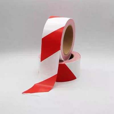 Özel basılı logo Kırmızı ve beyaz güvenlik uyarısı bantı inşaat siteleri için yapışkan olmayan PE bariyer bantı