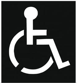 Black PVC Stencil High - Impact Plastic For Wheelchair Handicap Symbol