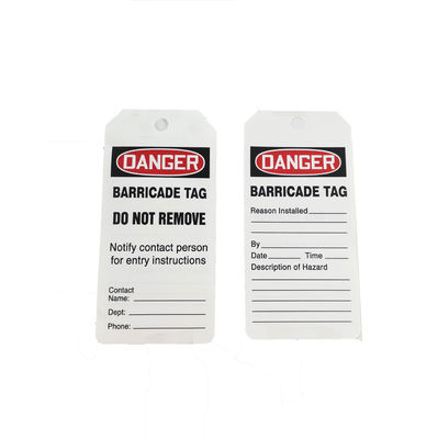 Width 7.62cm PVC Danger Safety Lockout Tags Industry Equipment Locked